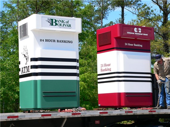 Small Footprint Drive-up ATM Kiosk Without Canopy